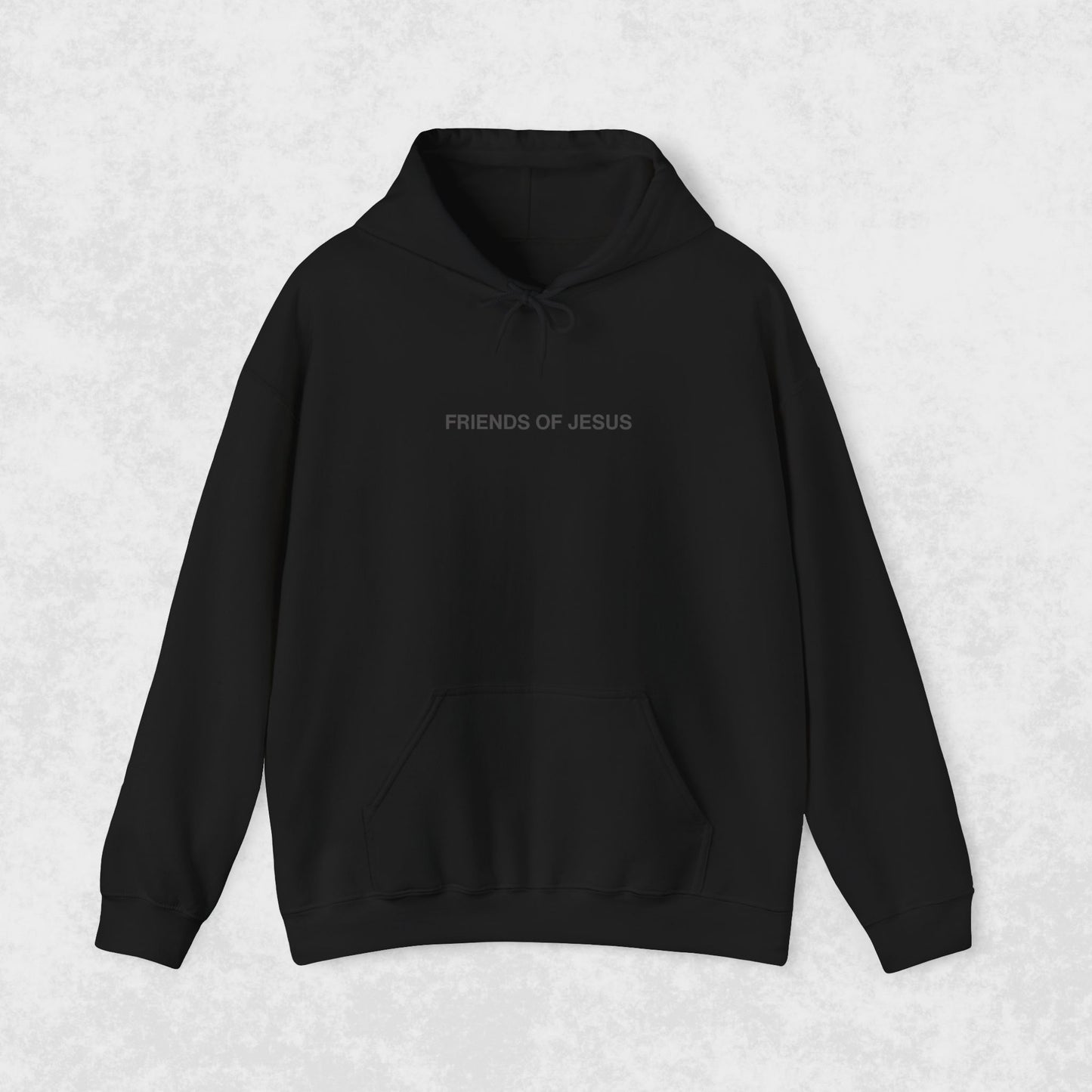 Friends of Jesus Club Member - Black on Black Hoodie