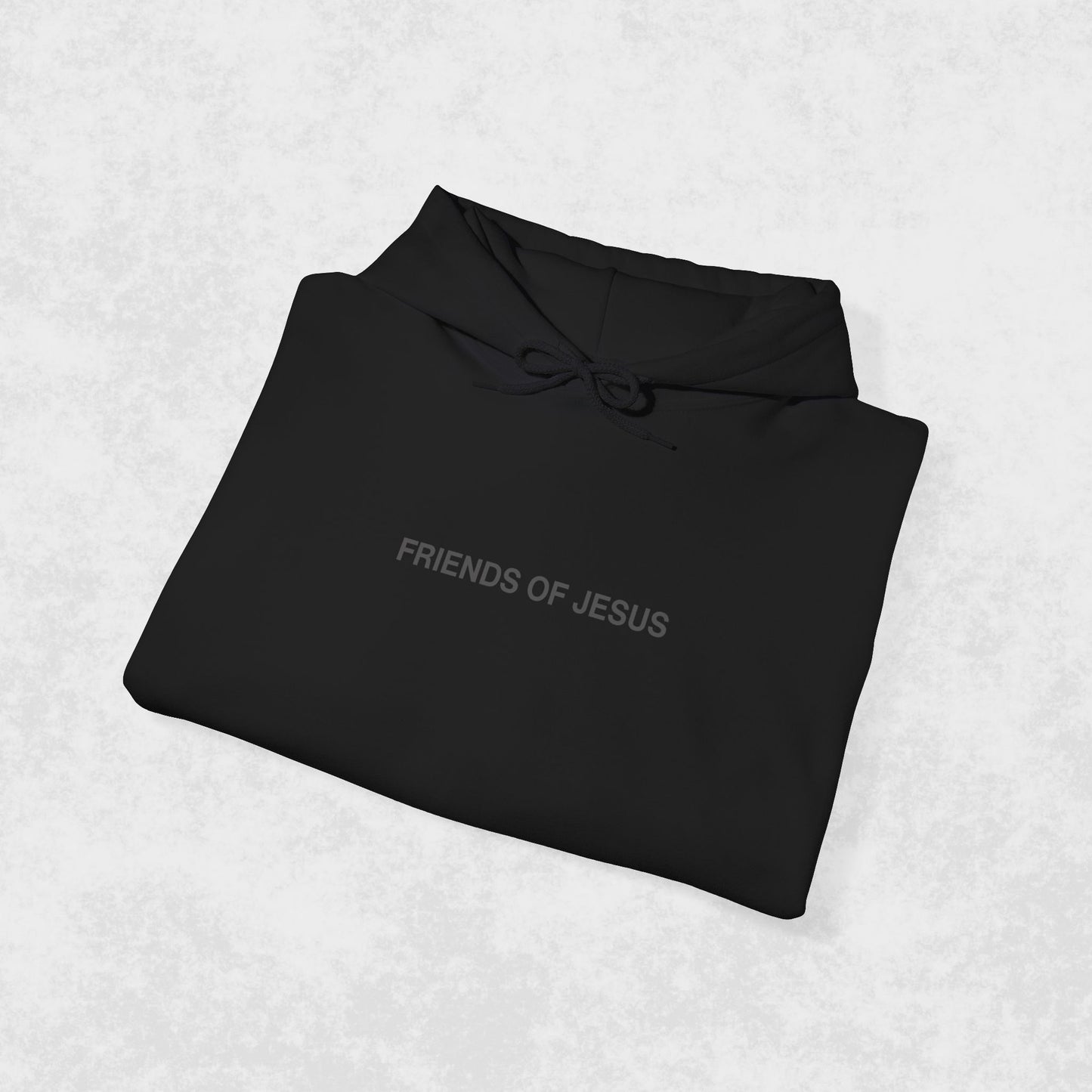 Friends of Jesus Club Member - Black on Black Hoodie