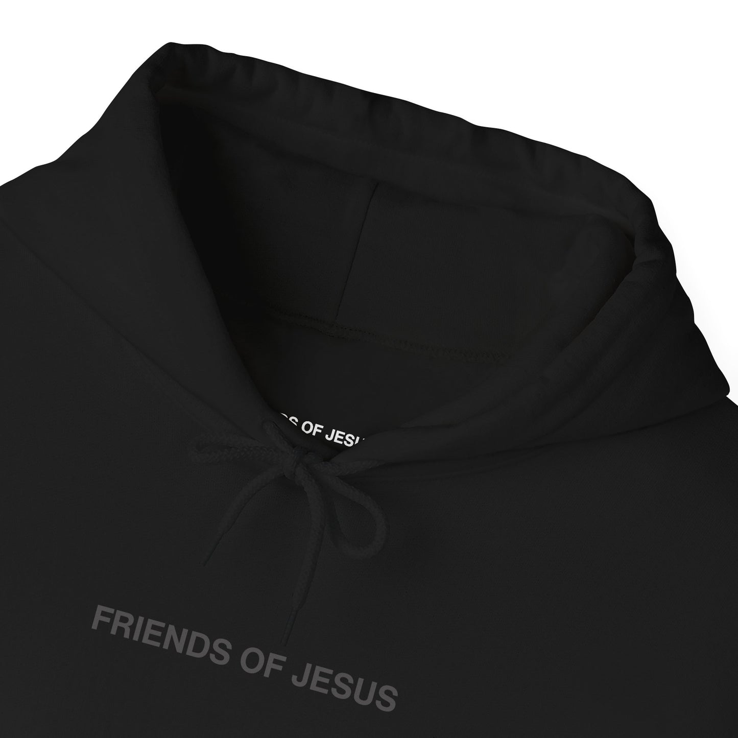 Friends of Jesus Club Member - Black on Black Hoodie