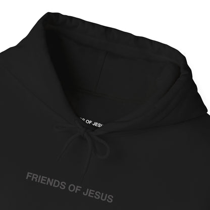 Friends of Jesus Club Member - Black on Black Hoodie