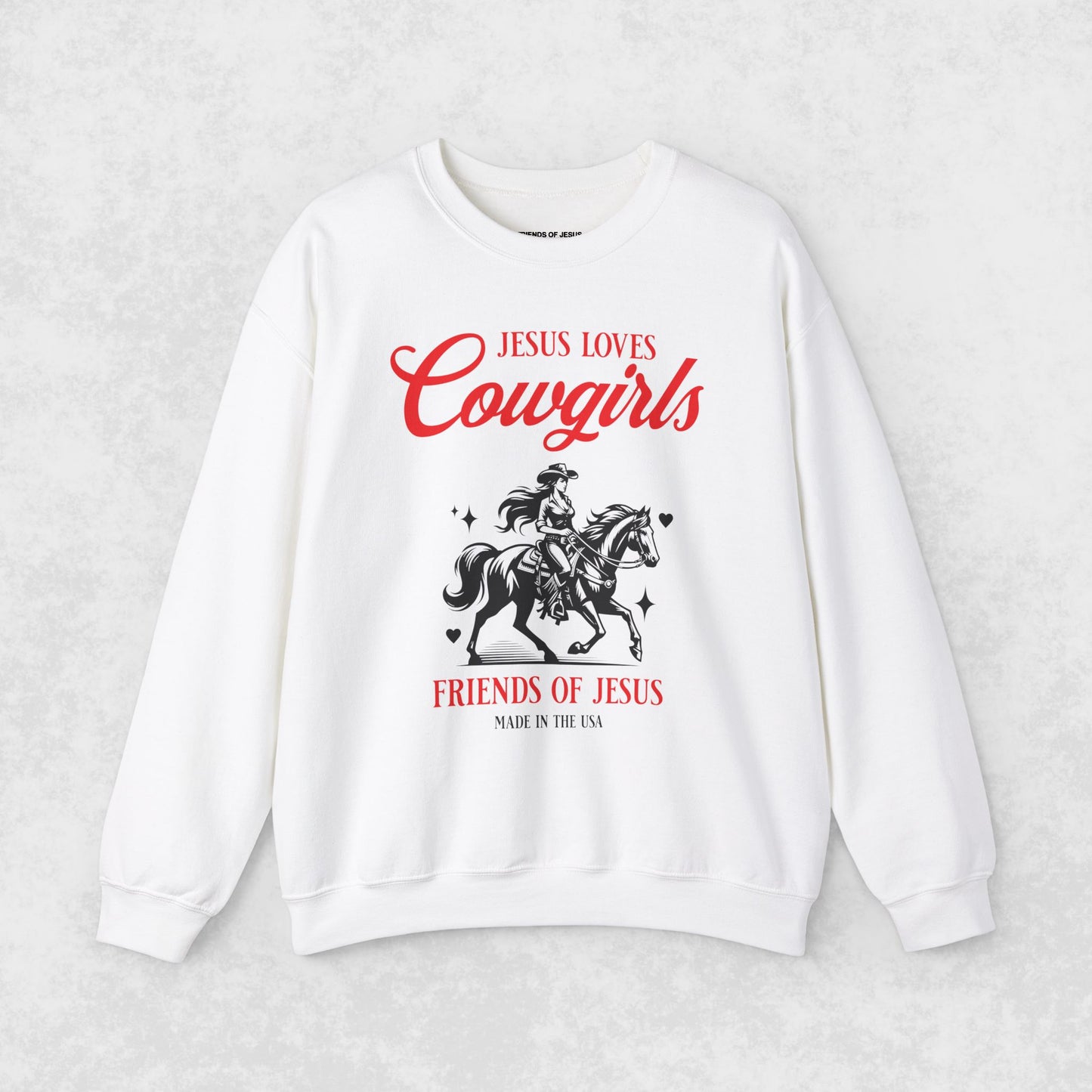 Jesus Loves Cowgirls - White Sweater