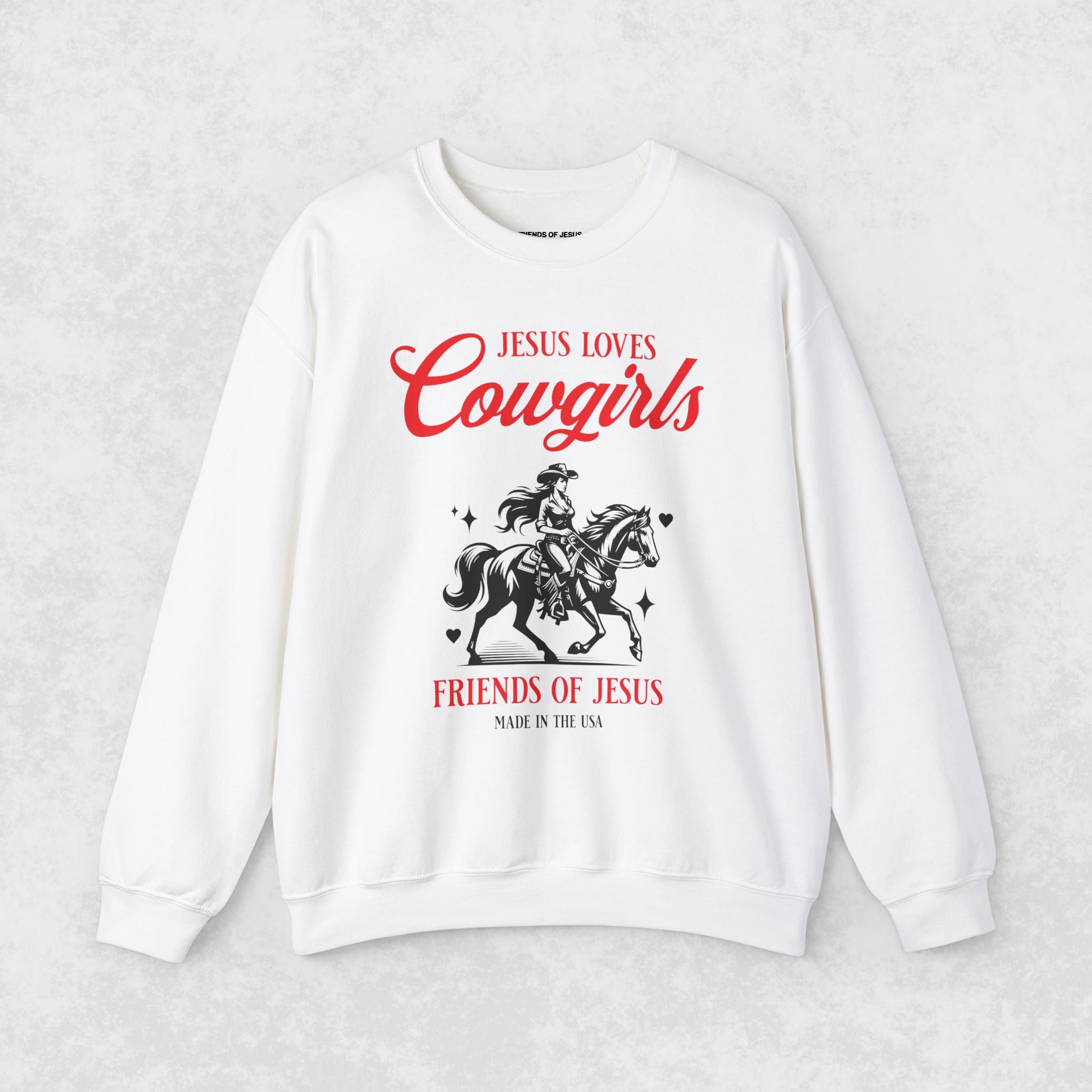 Jesus Loves Cowgirls - White Sweater
